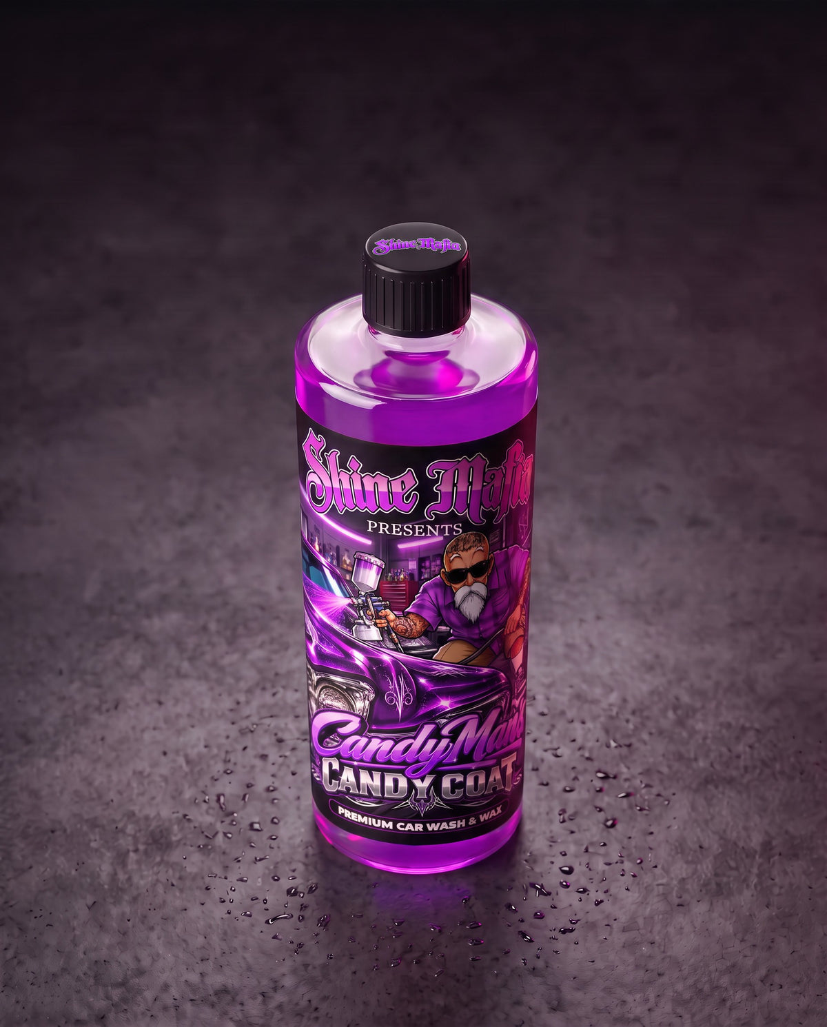 CandyMan's Candy Coat, high angle view of the clear bottle